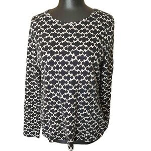 Charter Club Black White Pima Cotton Blouse Size Medium
